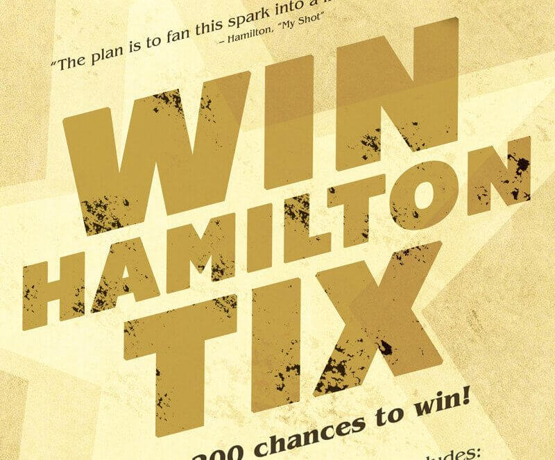 Ticket Raffle to See Hamilton on Broadway!